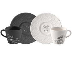 Villeroy & Boch - Manufacture Rock Mickey Mouse - Koffie Set 4-Delig