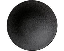 Villeroy & Boch Schaal / Serveerschaal Manufacture Rock – Zwart – Ø 29 cm – Stijlvol en Duurzaam – Perfect voor het Serveren van Gerechten, Salades en Meer