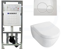 Villeroy & Boch Subway 2.0 inbouwset met wandcloset wit standaard zitting afdekplaat wit