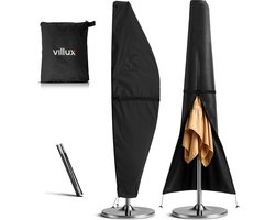 Villux Parasolhoes Waterdicht - Tuinmeubelhoes - Hoes Parasol - Beschermhoes Tuinmeubel - Parasolhoes Voor Zweefparasol - Parasolhoes Staande parasol - Hoes Tuinmeubelen - 250cm x 70cm - Oxford 420D