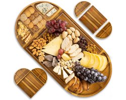 Villux Tapasplank - Borrelplank - Serveerplank - Kaasplank - Hapjesplank - Taspasplank Acacia - Borrelplank Magnetisch- Inclusief Ebook