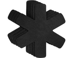 Vilt onderleggers - krasbestendige onderleggers - set van 5 - op maat te knippen en stapelbare bescherm- en onderleggers - antislip onderleggers - herbruikbaar - geschikt voor pannen, kommen en ander keukengerei - zwart - 38 cm