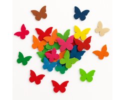 Vilt Vlinders - 100 Stuks - 3 cm Mix - Voor Knutselen & Decoratie