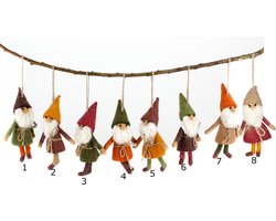 Vilten hanger kabouter aardetinten 14 cm - NR 6