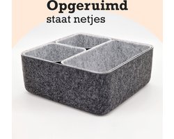 Vilten manden 4 stuks | Multifunctionele mand | Opbergmanden | 25x25x10cm | 24x12x10cm | 12x12x10cm | Opberg Box/Doos/Mand/Vakken - Opbergsysteem