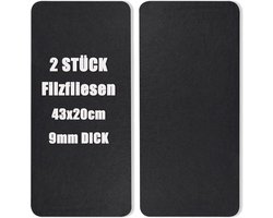 Vilten prikbord - bulletin bord - 2 stuks - zwart - 43 x 20 cm