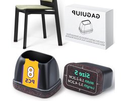 Vilten stoelpoot-vloerbeschermers - 8 stuks - rechthoekig - bed - stoel - meubelpootbeschermers - barkruk - hardhouten vloeren - zwart - lengte 32-42 mm - breedte 16-22 mm stoelpootbeschermers