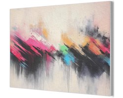 Vilten Wanddecoratie - Wandkunst Vilt - Woonkamer Aankleden - Geluiddempend Paneel - 60x40 cm - Abstract Kleurrijk