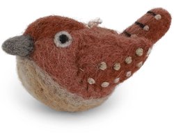 Vilten Winterkoninkje - Vilten Vogel - Vogeltje van Vilt - Gry & Sif - Vilten Hangers