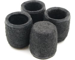 Viltglijders, set van 4 stuks, diameter 19 mm, stil glijden en vloerbescherming, vilten doppen van PET-vilt voor ronde buisstoelen, parket en laminaat