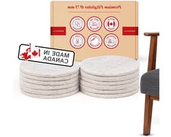 Viltglijders zelfklevend rond 75 mm 5 mm dik - 12 x lichtbruine meubelglijders voor zware meubels - bescherming voor parket of laminaat - voor meubel- en tafelpoten - Made in .