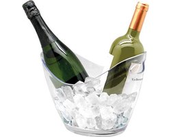 Vin Bouquet Wijnkoeler met handvaten - IJsemmer voor 2 flessen - Bierkoeler - Kunststof Transparant - 27x20x(H)21cm