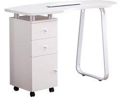 VIN® Manicure Tafel met Afzuiging – Nageltafel – Bureau – Op Wieltjes – Met Draagtas – Opvouwbaar – Zwart - 98 x 44 x 77 cm
