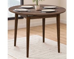 Vina 139 Uitschuifbare eettafel | 100% MELAMINE | Walnoot - Emob - Keukentafel - Bruin - Spaanplaat