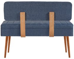 Vina Bank | 100% MELAMINE | Atlantische den, donkerblauw - Emob - Eetkamerbank - Blauw - Spaanplaat