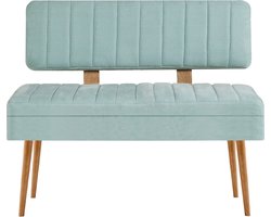 Vina Bank | 100% MELAMINE | Atlantische den, pistachegroen - Emob - Eetkamerbank - Turquoise - Kunstleer; Spaanplaat