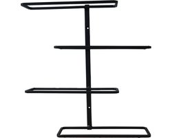 Vinata Basento wijnrek muur - zwart - 4 flessen - wijnrekken - flessenrek - wijnrek metaal - wijnrek wand - wijn rek - wijnrek hangend - wijnfleshouder - flessen rek