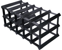 Vinata Grana wijnrek - zwart - 15 flessen - wijnrekken - flessenrek - wijnrek hout metaal - wijnrek staand - wijn rek - wijnrek stapelbaar - wijnfleshouder - flessen rek