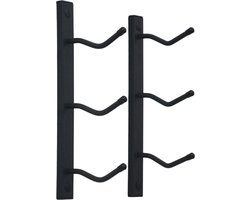 Vinata Ofanto wijnrek muur enkel - zwart - 3 flessen - wijnrekken - flessenrek - wijnrek metaal - wijnrek wand - wijn rek - wijnrek hangend - wijnfleshouder - flessen rek