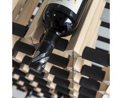 Vinata Potenza wijnrek - blank - 110 flessen - wijnrekken - flessenrek - wijnrek hout metaal - wijnrek staand - wijn rek - wijnrek stapelbaar - wijnfleshouder - flessen rek