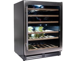 Vinata Premium Wijnklimaatkast Vernale - Vrijstaand en Onderbouw - RVS - 51 flessen - 82 x 59.5 x 58 cm - Glazen deur