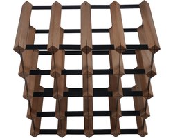 Vinata Savena wijnrek - mahonie - 20 flessen - wijnrekken - flessenrek - wijnrek hout metaal - wijnrek staand - wijn rek - wijnrek stapelbaar - wijnfleshouder - flessen rek