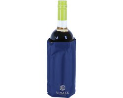 Vinata Tione wine sleeve - donkerblauw - wijnkoeler staaf - flessenkoeler - koelelement fles - wijnschenker