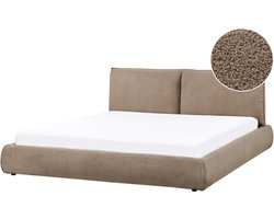 VINAY - Tweepersoonsbed - Taupe - 180 x 200 cm - Bouclé