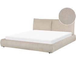 VINAY - Tweepersoonsbed - Taupe - 180 x 200 cm - Corduroy