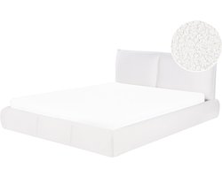 VINAY - Tweepersoonsbed - Wit - 160 x 200 cm - Bouclé