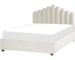 VINCENNES - Bed met opbergruimte - Wit - 140 x 200 cm - Fluweel