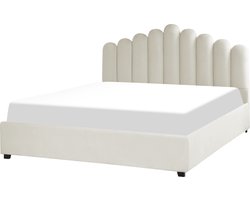 VINCENNES - Bed met opbergruimte - Wit - 180 x 200 cm - Fluweel