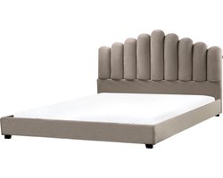 VINCENNES - Bed - Taupe - 180 x 200 cm - Fluweel