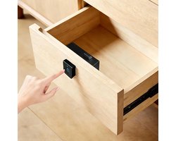 Vingerafdruk Kastslot - Biometrisch Slot Lade - Meubels Beveiligen - Snelle Vingerafdruk Herkenning - 8.9 x 7.1 cm - Zwart