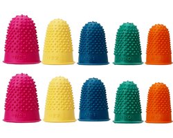 Vingerdoppen set - 10 stuks - verschillende kleuren en maten - rubber