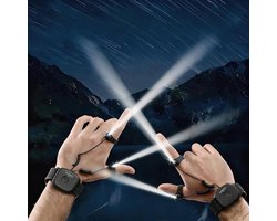 Vingerlampjes -vingerlichtjes-2-delige oplaadbare handschoenen - Lichtgewicht en verstelbaar - Vaderdag-, kerst- of Valentijnsdagcadeau voor mannen - Handsfree vingerlampje voor kamperen, vissen en reparaties - Zwart