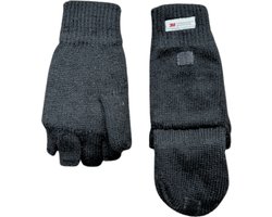 Vingerloze handschoenen / want - Heren handschoenen - Handschoenen zonder vingers - Thinsulate - Wol - Zwart