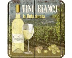 Vino Bianco - Metalen Onderzetter
