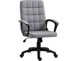 Vinsetto-Bureaustoel-59x63x105,5cm-Linnen effect stof (100% polyester)-Grijs