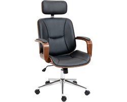 Vinsetto Bureaustoel-Kunstleer-66L x 65B x 115-125H cm-Zwart