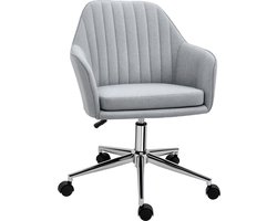 Vinsetto-Bureaustoel-Linnen-61x59x96cm-Grijs