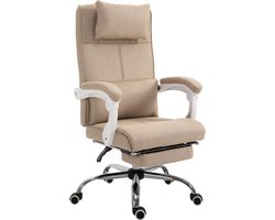 Vinsetto-Bureaustoel-Linnen-62x67x112cm-Beige