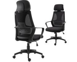 Vinsetto bureaustoel Polyester, schuim 64L x 55B x 116-126H cm Zwart