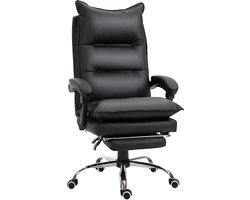 Vinsetto-Bürostuhl-Kunststoff, Kunstleder-66B x 72T x 122-130H cm-Schwarz