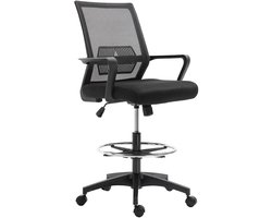 Vinsetto-Bürostuhl-Polyester, Kunststoff-64L x 59B x 104-124H cm-Schwarz