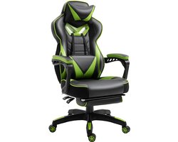 Vinsetto-Gaming Chair-65x70x128.5cm-PU synthetische bekleding-Groen