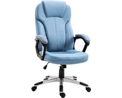 Vinsetto kantoorstoel computerstoel draaistoel in hoogte verstelbaar kantelfunctie lichtblauw linnen 66 x 75 x 110–120 cm
