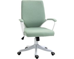 Vinsetto Kantoorstoel draaistoel in hoogte verstelbaar dikke bekleding polyester beige + wit 921-536