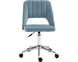 Vinsetto kantoorstoel - draaistoel - schelpvorm verstelbaar - blauw