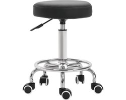 Vinsetto Kappersstoel Kunstleer, schuim Ø42 x 50-64H cm Zwart